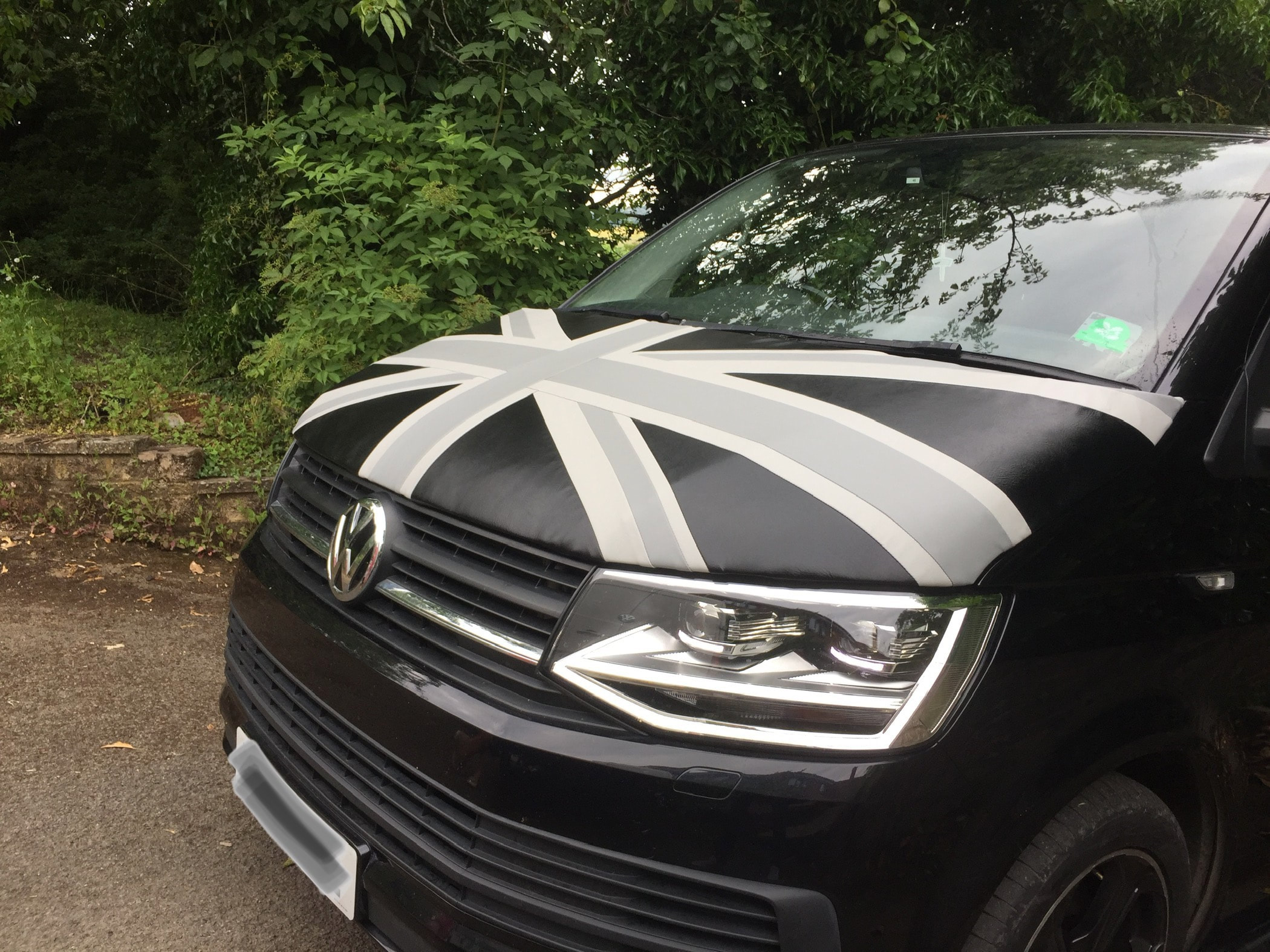 Custom hand stitched Union Jack Flag Bonnet Bras for Volkswagen Vans